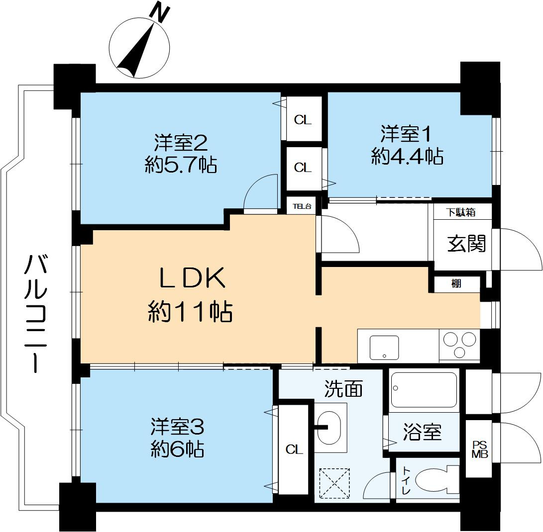 サンライフ本山の間取り