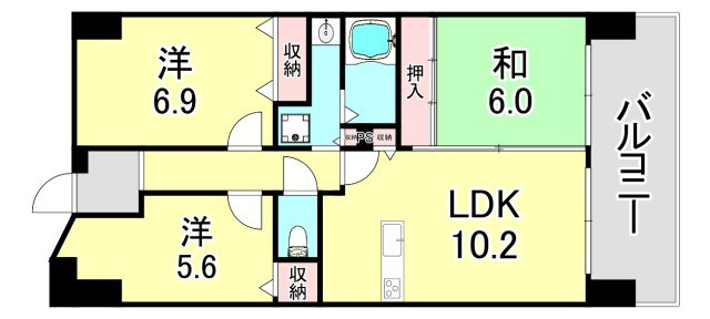 グレーシィ須磨アルテピア3番街2期棟の間取り