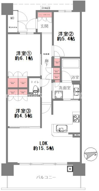 阿波座ライズタワーズマーク20の間取り