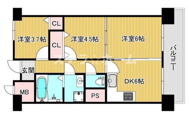 都島ロイヤルハイツの間取り|リフォーム済み3Dkです