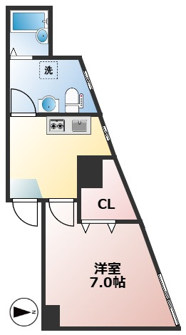 ヨネビル246　礼金0　独立洗面台新設予定　の間取り|脱衣所スペース工事中
