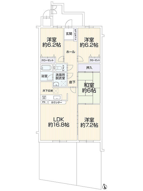 【仲介手数料無料／天白区】シティコーポしまだA棟の間取り