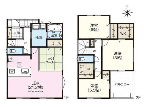春日井市不二ガ丘第3(全2棟)の間取り