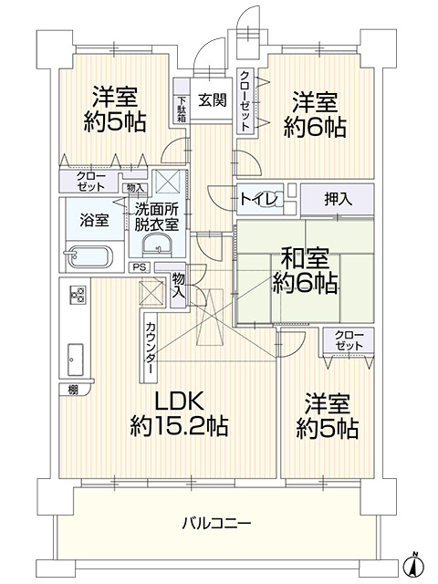 【仲介手数料無料／南区】バンベールラフィネ道徳の間取り