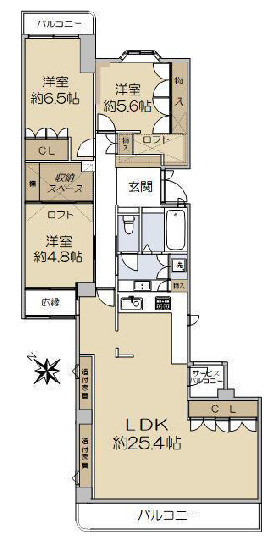 芦屋緑1住宅の間取り