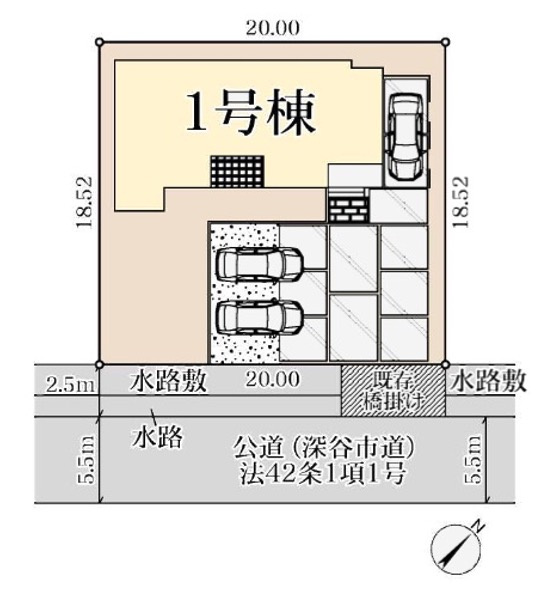 [新築住宅] 深谷市宿根 第3 全1棟の区画図