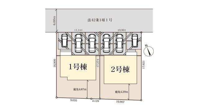 [新築住宅] 深谷市上柴町東 第3 全2棟の区画図