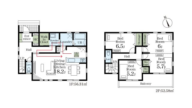 [新築住宅] 深谷市上柴町東 第3 全2棟の区画図