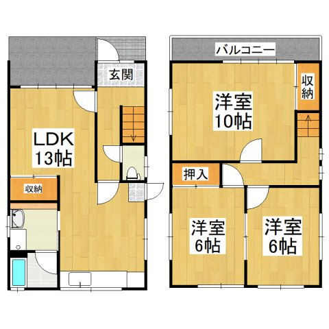 【間取り】 | 小塩町貸家