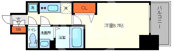 プレサンス立売堀ベルヴィルの間取り|プレサンス立売堀ベルヴィル　間取り