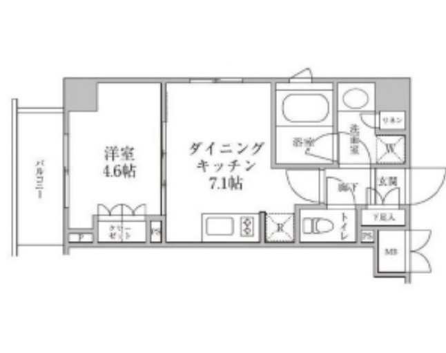 レジディア神楽坂Ⅱの間取り