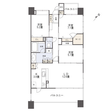 クレアシティ堀江ウォーターフロントパークの間取り