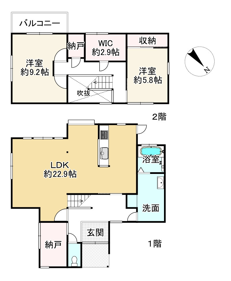 近江八幡市丸の内町　中古戸建の間取り