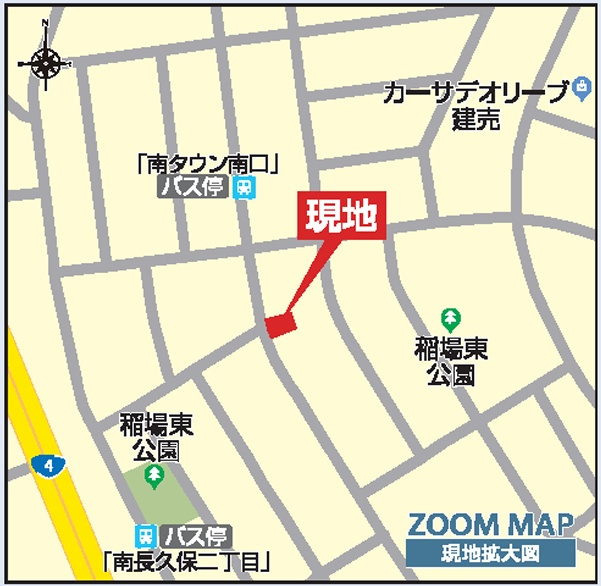 郡山市安積町南長久保2丁目　　　1号棟　　　安積第３小学校、安積第２中学区の地図|拡大案内図