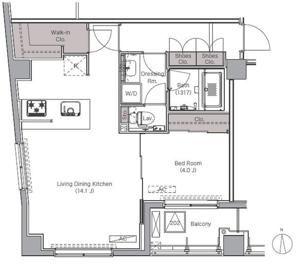 武蔵野市境１丁目の賃貸マンションの間取り