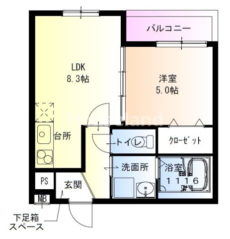 フジパレス中之島Ⅱ番館の間取り