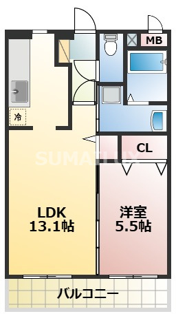 熊本市中央区神水１丁目の賃貸マンションの間取り