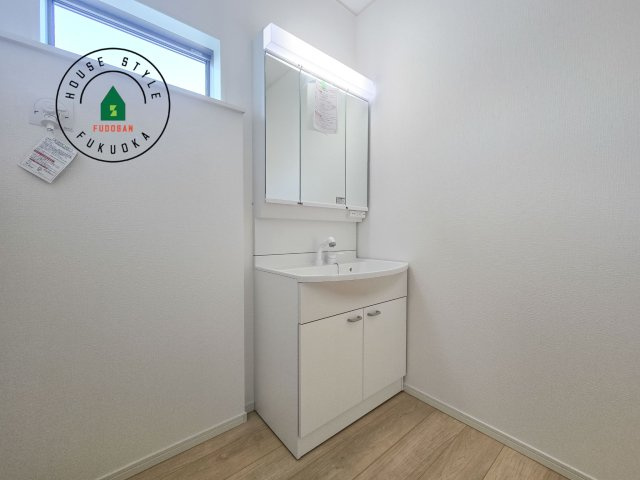 糟屋郡篠栗町田中3丁目第3-2棟（1号棟）の内観：施工例|洗面所は小さなプライベートスペース。歯磨き、洗顔と毎日施す個人空間。