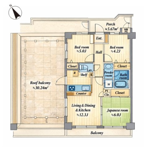 ライオンズマンション古淵第２　５階部分
