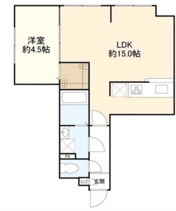 ウェルスクエアイズム三軒茶屋SOUTH　敷金0　ネット無料　オートロックの間取り
