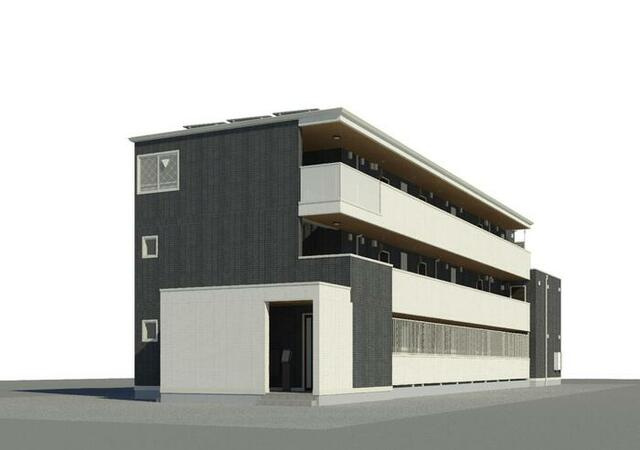 調布市国領町５丁目のアパートの外観パース