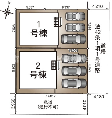 【区画図】 | 浜松市中央区和田町 新築一戸建て 1号棟 | 1号棟の区画図です