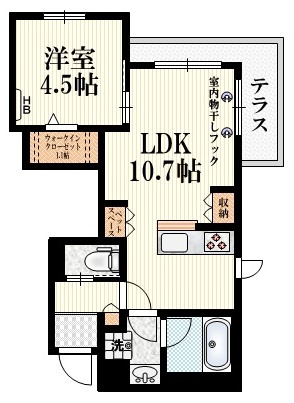 ヴィラサギノミヤの間取り|★角部屋２面採光★