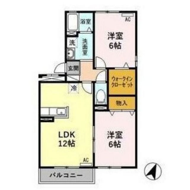 瑞穂市横屋のアパートの間取り