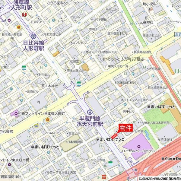 プランドール水天宮の地図