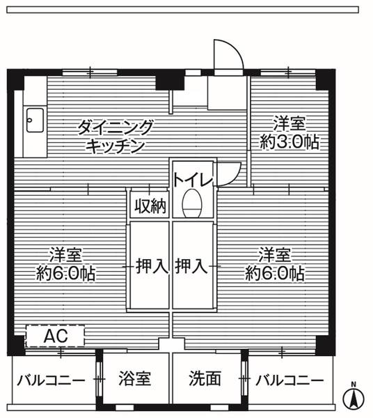 ビレッジハウス磐城3号棟の間取り
