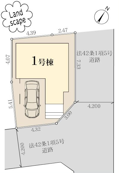 南区上鶴間本町6丁目新築戸建て　1号棟の区画図|区画図「南区上鶴間本町6丁目新築戸建て」