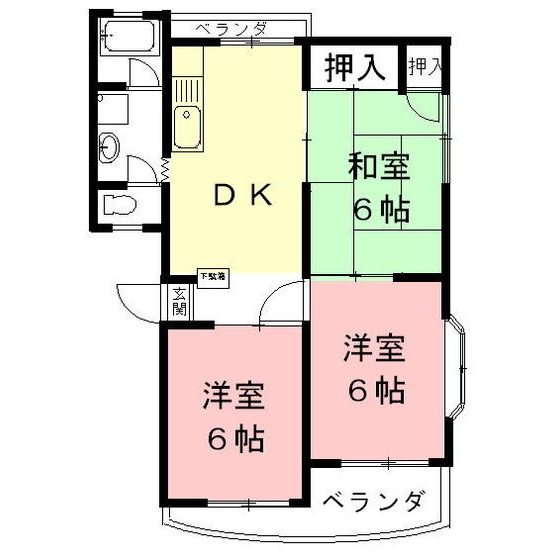 岐阜市本荘のアパートの間取り