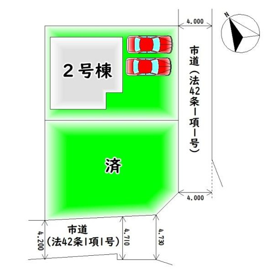 【区画図】 | 全2棟・カースペース2台分♪