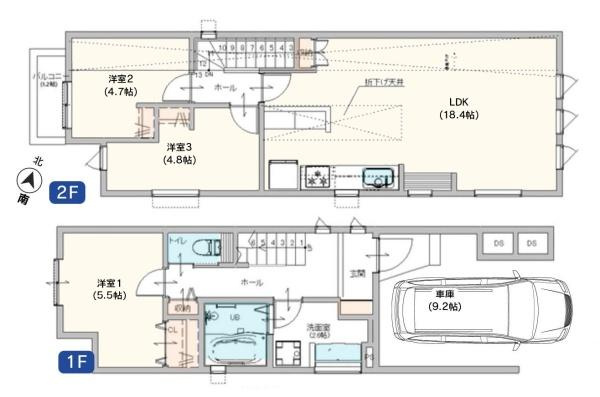 横浜市金沢区六浦３丁目の新築一戸建の間取り
