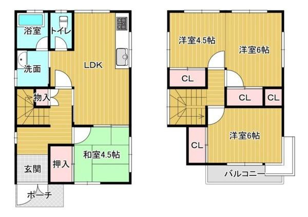 岩出市中黒　中古戸建の間取り