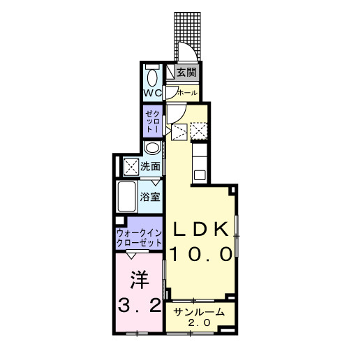 ヴィラージュ狭山祇園Ａの間取り