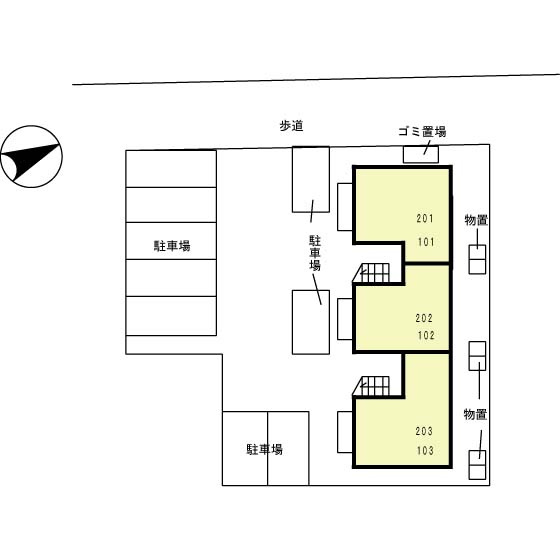 セジュールつるまい101の区画図