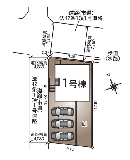 【区画図】 | 福岡市南区弥永1丁目第14　1号棟（全1棟）【仲介手数料無料・0円】 | 区画図です。1号棟