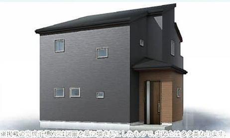 藤沢市鵠沼桜が岡４丁目　新築戸建の外観パース|イメージパスですので実際のものと多少異なります。