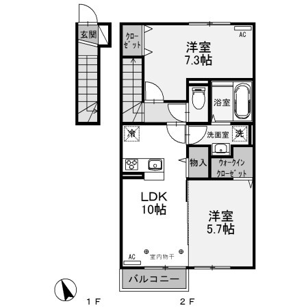 【間取り】 | ルビーＡ | ルビー