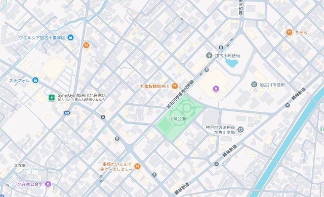 加古川市加古川町北在家　新築一戸建ての地図