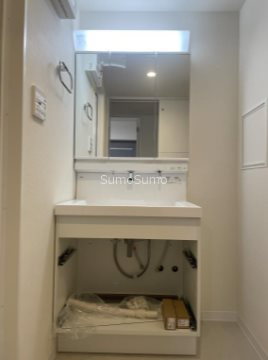 ラ　フェリーチェ難波の洗面所|脱衣スペースもあります