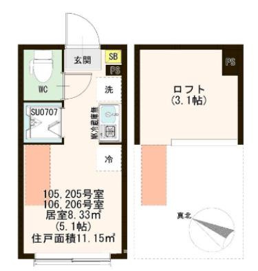 葛飾区新小岩４丁目のアパートの間取り