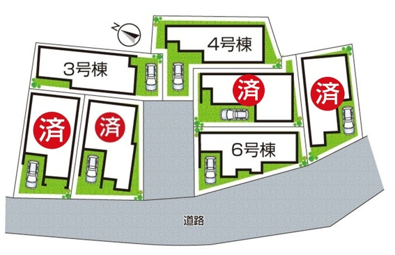 茨木市上野町　第7期　新築一戸建ての区画図|全７区画