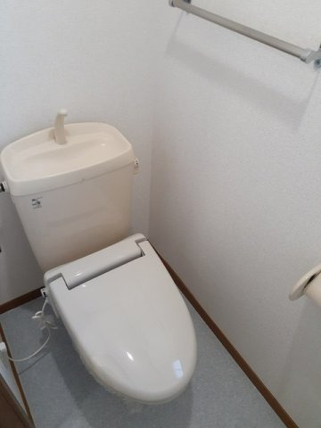 落ち着いた色調のトイレです