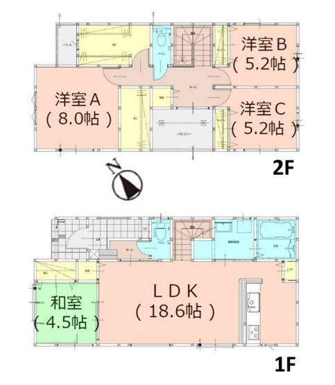 【間取り】 | 福岡市東区三苫2丁目6期・7期　3号棟（全5棟）【仲介手数料無料・0円】 | 平日、土日祝日もお好きな日時にご見学可能です。お気軽にお問合せ下さい。
