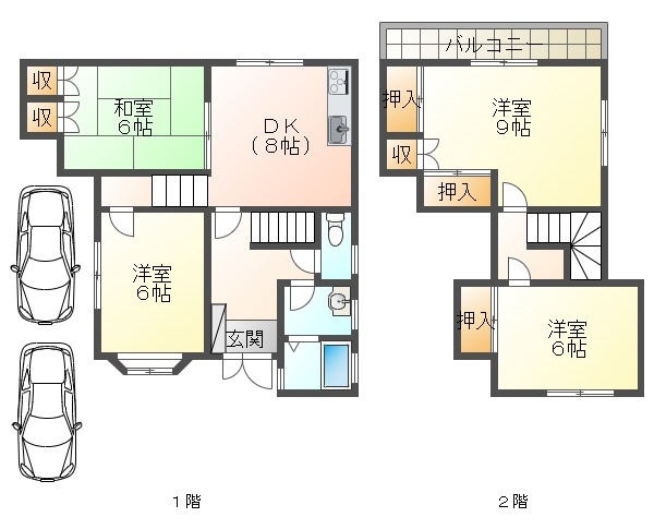 塩屋町8丁目貸家の間取り