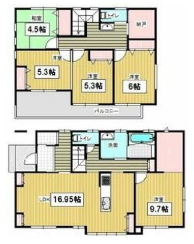 売戸建　小山市西城南の間取り