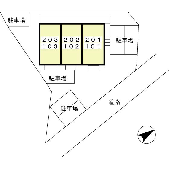 リバーサイド野村202の区画図