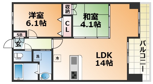 レジディア三宮東の間取り